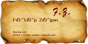 Fülöp Zágon névjegykártya